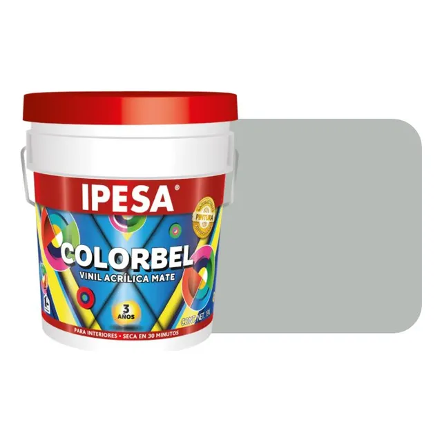 Pintura Vinílica Interior 4 Litros Colorbel 3 Años Galón Color Gris Claro