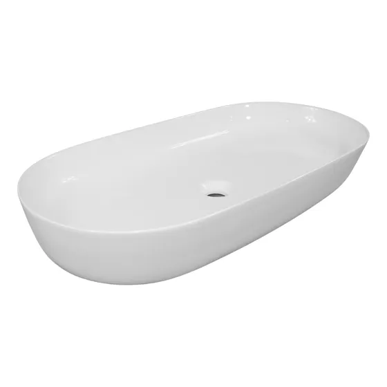 Lavabo Cerámico Rectangular Blanco Brillante Para Baño Blanco Brillante