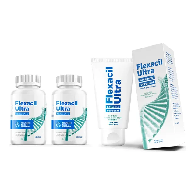 Flexacil Ultra Capsulas + Crema Pack 3 Frascos Suplemento