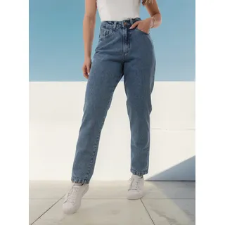Calça Mom Jeans Marmorizada Cintura Alta Calça Mom Jeans Marmorizada Cintura Alta