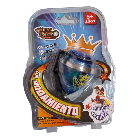 Trompo King Turbo Cometa Rodamiento Turbo Azul