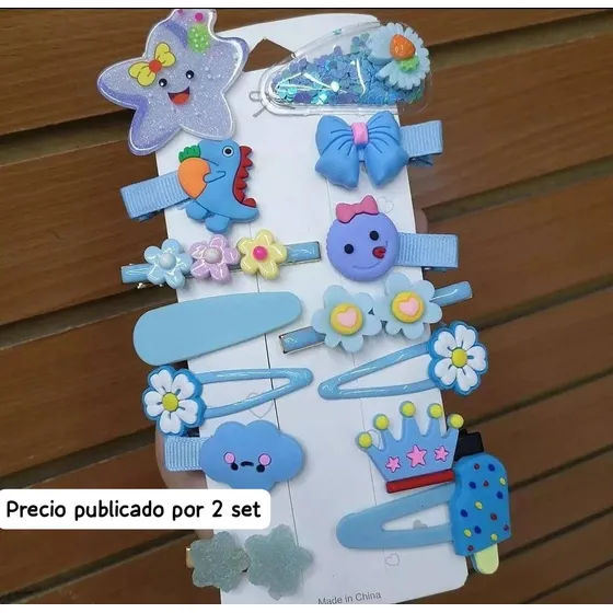 Set De Pinzas, Ganchos, Colitas Para Niñas