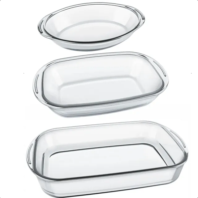 Set De Fuentes De Vidrio Templado Para Horno