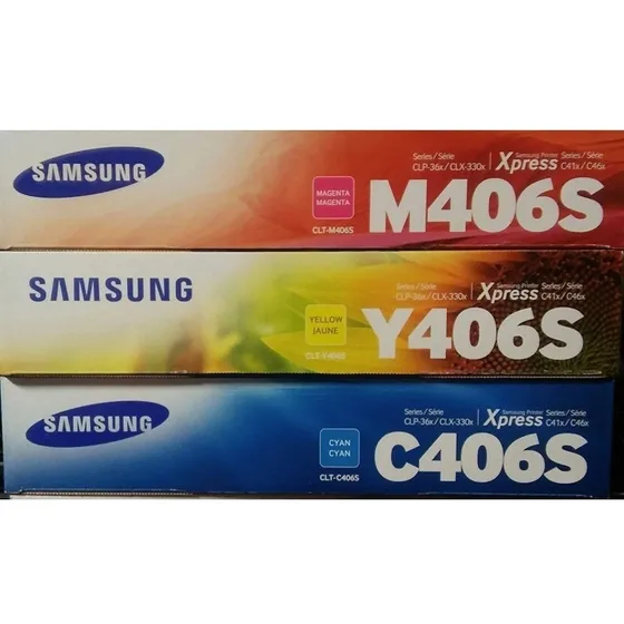 Combo De Toner Samsung 406 Colores Clp-360 Clx-3305fn Nuevos