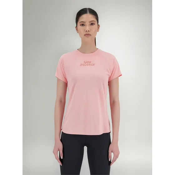 Remera New Balance Running Dama Printed Impact Run Short Sle