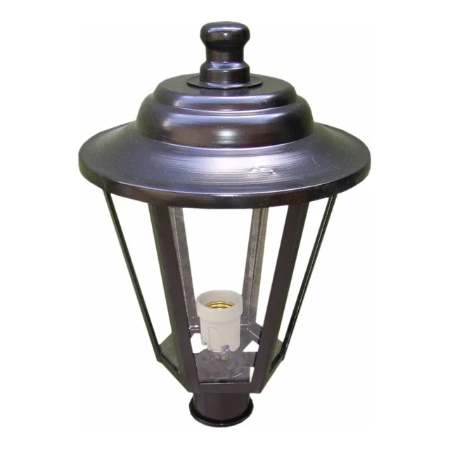 Farol Exterior Con Base Para Columna 1 Luz Hexagonal M1030