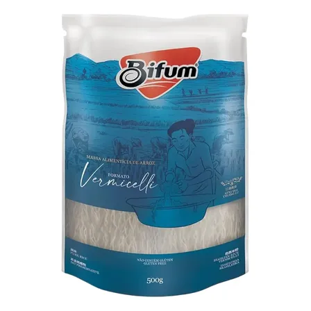 Macarrão Oriental de Arroz Bifum Sem Glúten Vegano 500g