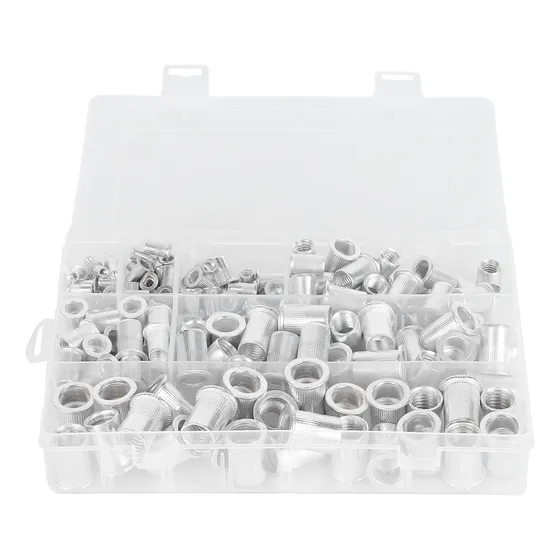 Tuercas De Remache Galvanizadas, 175 Unidades, Cabeza Plana