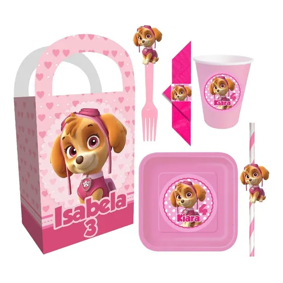 Cotillón Skye Paw Patrol 2 Cumpleaños Personalizado Niñas
