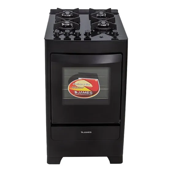 Cocina James A Gas C 700 Negra 4 Hornallas
