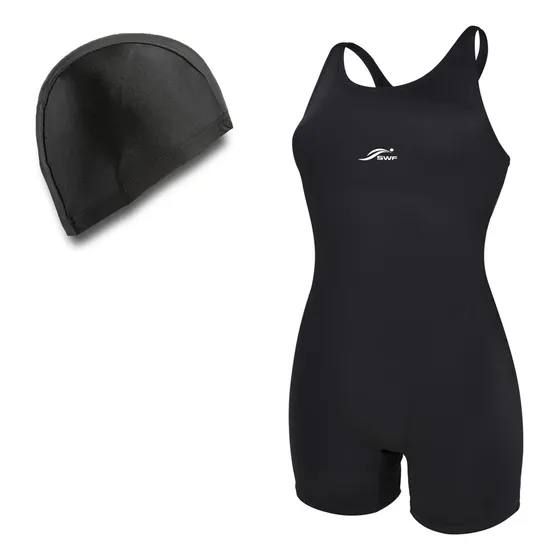 Traje De Baño Body Mujer Licra Deportivo Natacion Swf Negro 44