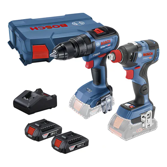 Kit de taladros Gsb 18 V 50 + destornillador Bosch 18 V 200 Gdx + 2 Baterías