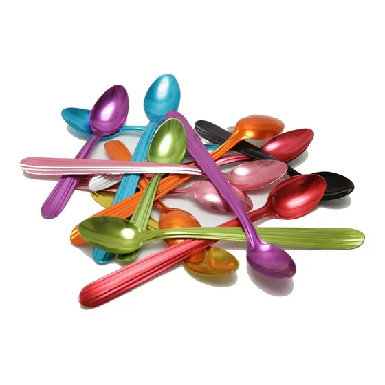 Cucharitas Vintage De Aluminio Colores Varios X 6 Unidades