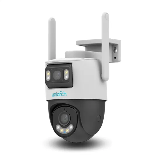 Camara Seguridad Exterior Wifi Ip Doble Lente Fijo Y Movil Color Blanco