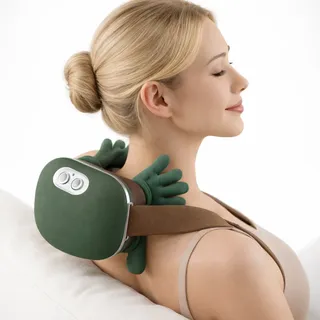 Massageador Pescoço Ombro Maozinha 3d Aquecimento Elétrico 127/220v Verde