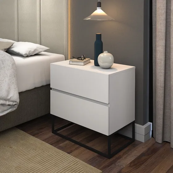 Mesa Cabeceira Criado Quarto Eros Estilo Industrial 45cm