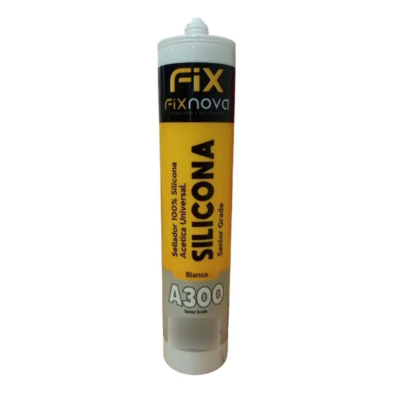 Sellador Silicona Acetica Fixnova A300 Negra X 280cm3
