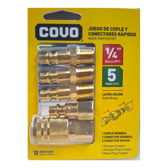 Juego Acople Rápido Compresor Aire (5 Piezas)