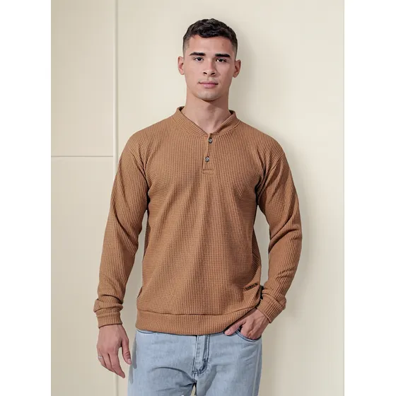 Buzo Media Estacion Waffle Hombre Polosamas