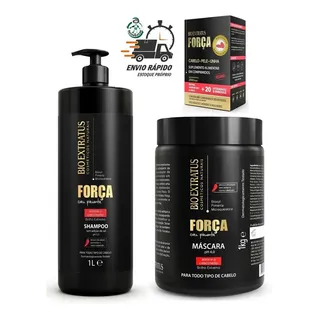 Shampoo + Måscara E Suplemento Força Pimenta Bio Extratus Shampoo + Måscara E Suplemento Força Pimenta Bio Extratus