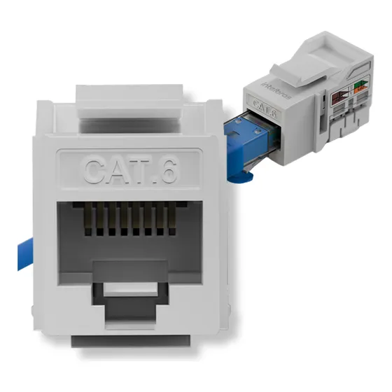 Conector Fêmea Rj45 Keystone Intelbras Cat5e 90o Branco