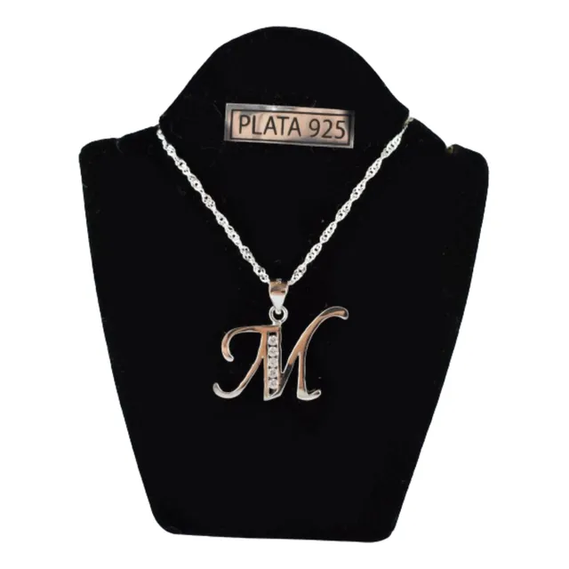 Conjunto Plata 925 Cadena Con Tu Inicial Swarovski Garantía