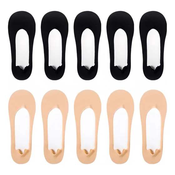 Calcetines Mujer Tines Invisibles 10 Pares Negro Y Nude
