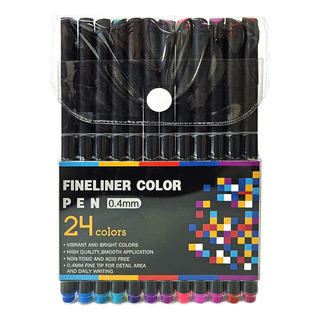 24un Canetas Fineliners 0,4mm Design Elegante E Cores Vivas 24un Canetas Fineliners 0,4mm Design Elegante E Cores Vivas