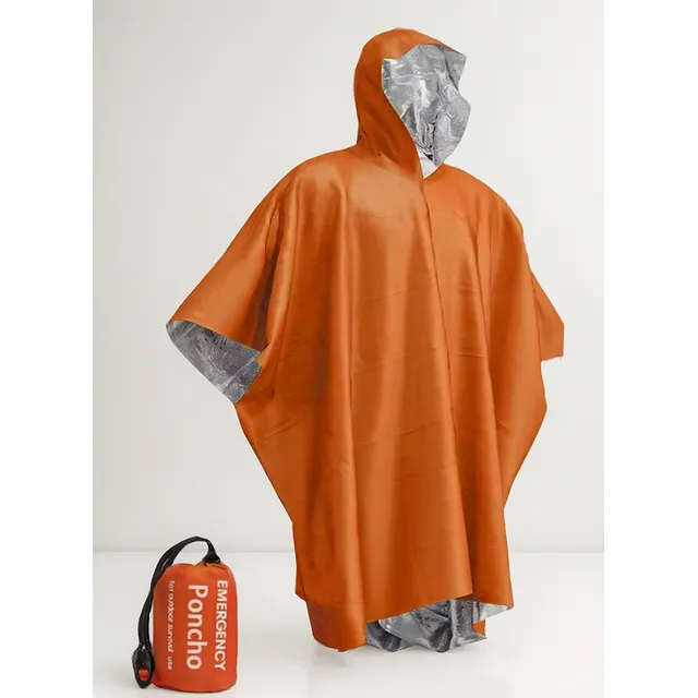 Poncho De Lluvia Impermeable Calido Con Pelicula Aluminio