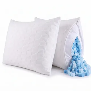 LINGLIGHT Almohada Memory Foam Estándar Gel Ajustable Suave Cómoda Color BLANCO Triángulo 3D