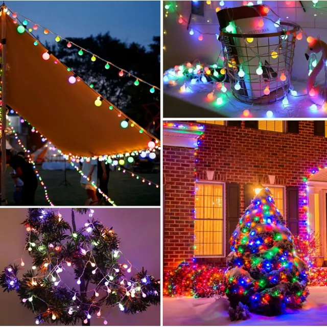Luces Led Navideña Fiesta Solar Patio Decoración  Globo 
