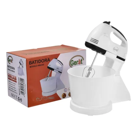 Batidora Con Bol 7 Velocidades 200w Blanco Único