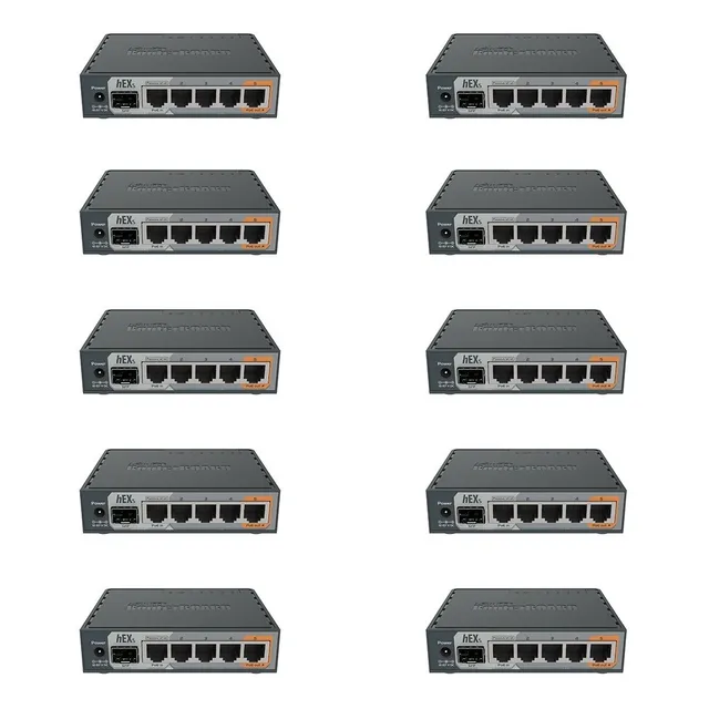 Paquete 10 Rb760igs Rb 5 Ethgb Sfp 880mhz Cpu Dual 256mb Ram