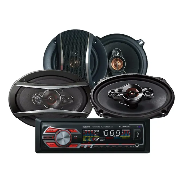 Combo Stereo Matrix Usb Bluetooth + Parlantes 6x9 + 5 1/4''
