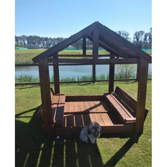 Arenero Infantil Pérgola Niños De Madera Juegos Exterior
