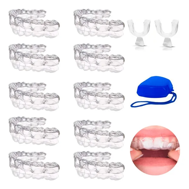 10 Placa Para Bruxismo Ranger Dentes Protetor Bucal + Case