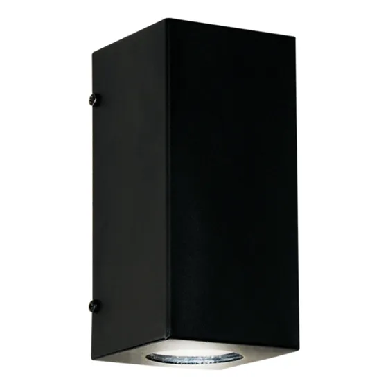 Aplique Pared Bidireccional Apto Interperie Exterior Gu10 Estructura Negro