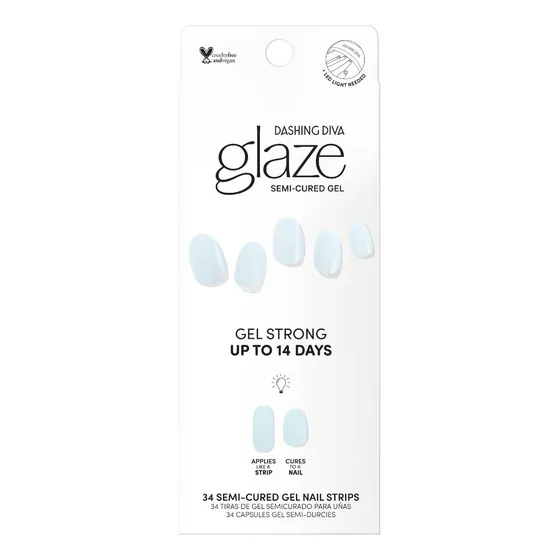 Uñas Adhesivas Glaze Color -blue Salt