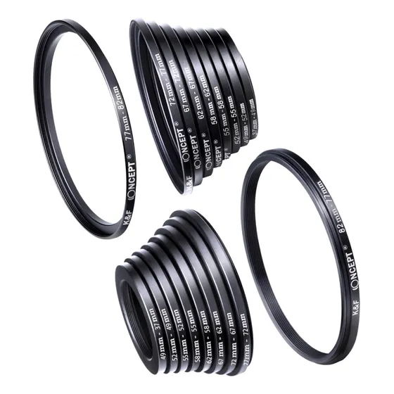 Adaptadores Para Filtros 18 Pcs 37-82 Mm Step Down Step Up