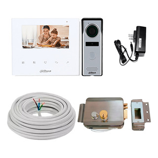 Kit Video Portero Dahua Chapa Electrica Con Boton Cable Kit Video Portero Dahua Chapa Electrica Con Boton Cable