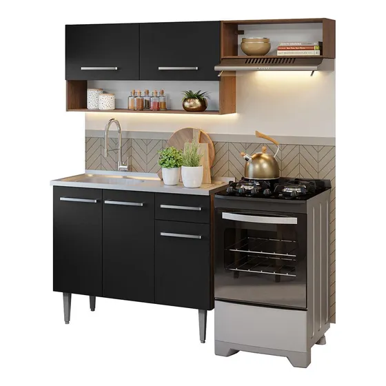 Cocina Integral Modular 165cm Con Tarja Emilly Madesa 09 Mn