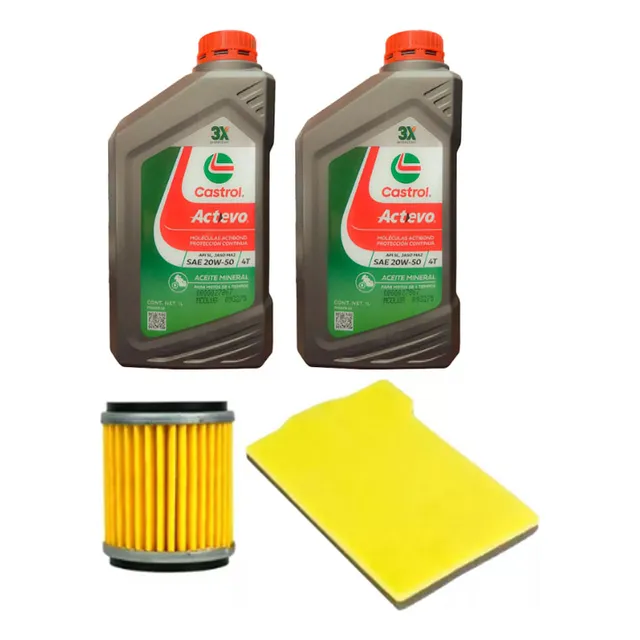 Kit Service Yamaha Ybr 250 Castrol 20w50+ Filtro Aire Aceite