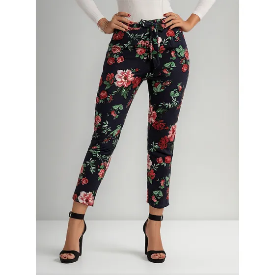 Pantalon Flowers Azul Para Mujer Croydon