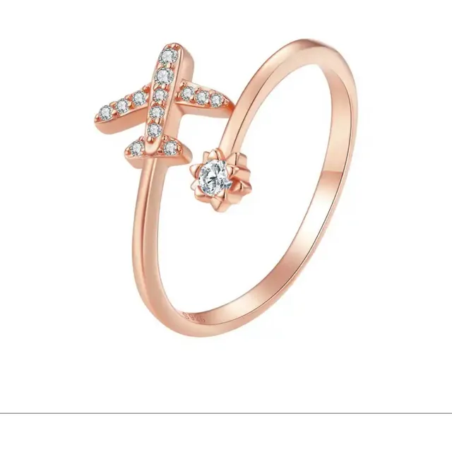 Anillo En Plata 925 Ajustable Para Mujer Diseño Avión