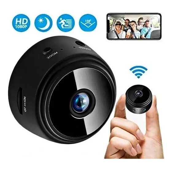 Mini Cámara Espía WiFi 1080P HD, Cámara de Vigilancia Oculta con Gran Angular 150°, Visión Nocturna, Detección de Movimiento, Audio Bidireccional, Control Remoto APP para Casa/Oficina/Auto