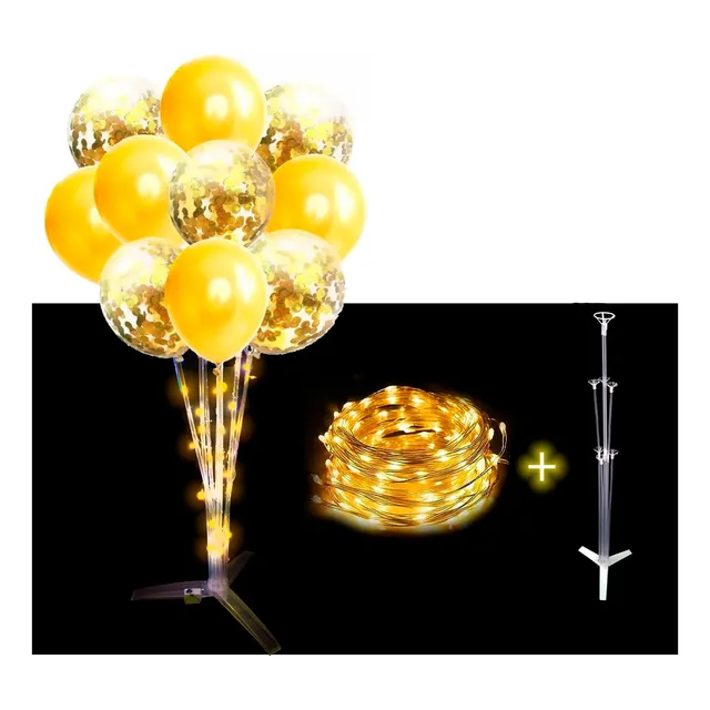 Columna Luz Led P/ 7 Globos Base Soporte Portaglobo Varillas