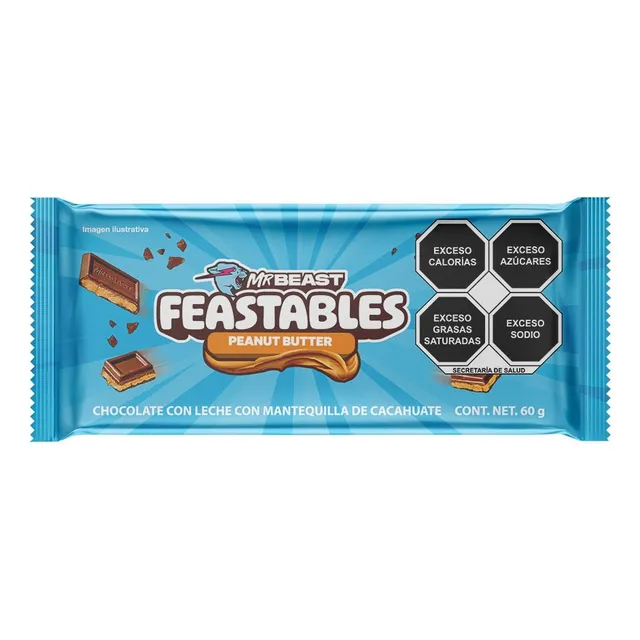 Mr Beast Feastables Chocolate Crema De Cacahuate 60g