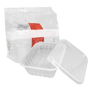 Pote E Tampa Retangular Prafesta 250ml Freezer E Microondas C/24 Unidades Marmita Pote E Tampa Retangular Prafesta 250ml Freezer E Microondas C/24 Unidades Marmita