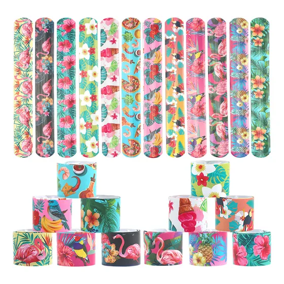 Set 12 Brazaletes Pulceras Cotillon De Cumpleaños Hawaiana 
