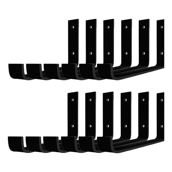 Kit 12 Pç De Suporte Ferro Tipo Mão Francesa Invertida 30cm